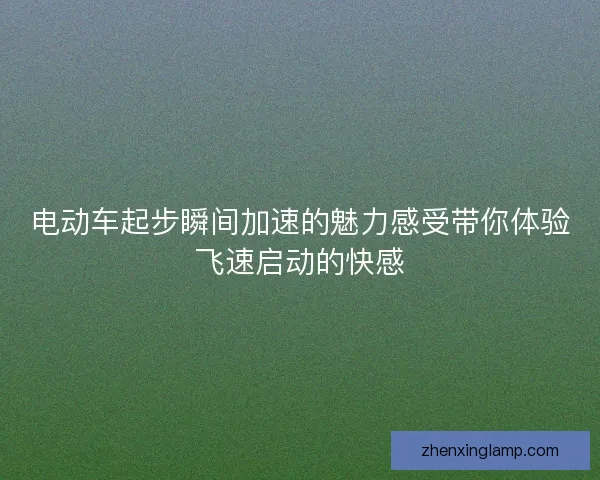 电动车起步瞬间加速的魅力感受带你体验飞速启动的快感