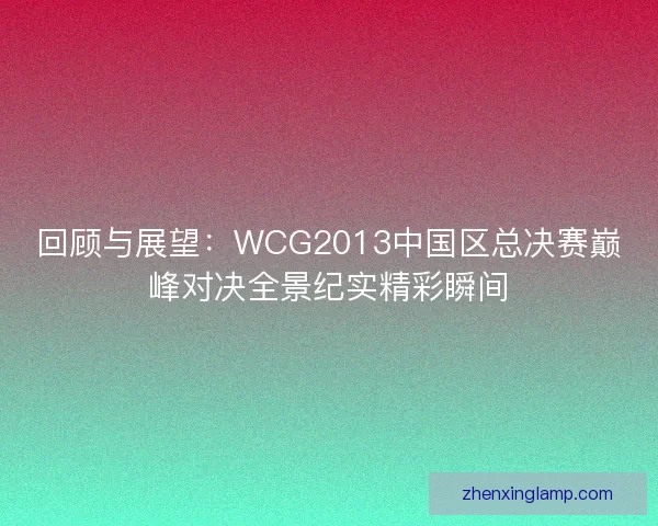 回顾与展望:WCG2013中国区总决赛巅峰对决全景纪实精彩瞬间 回顾与展望:WCG2013中国区总决赛巅峰对决全景纪实精彩瞬间