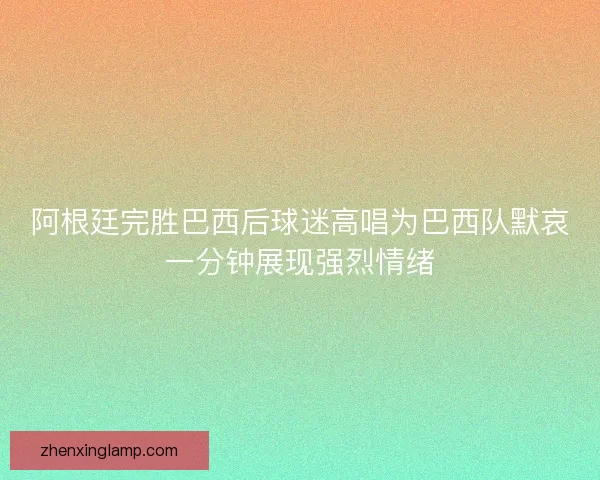 阿根廷完胜巴西后球迷高唱为巴西队默哀一分钟展现强烈情绪